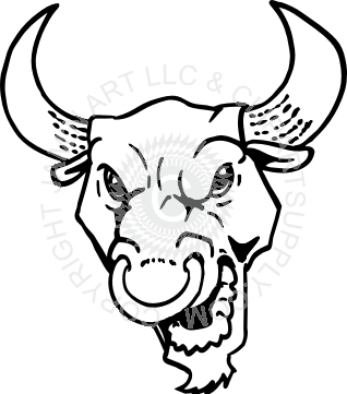 318x361 Happy Bull Head With Nose Ring