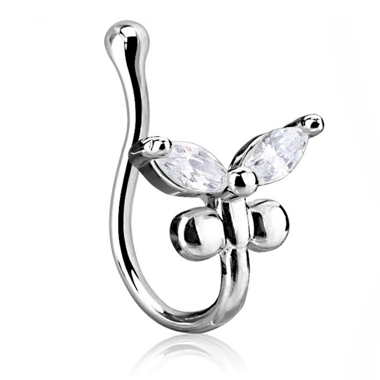 1280x1280 Marquise Cz Butterfly Nose Ring Clip