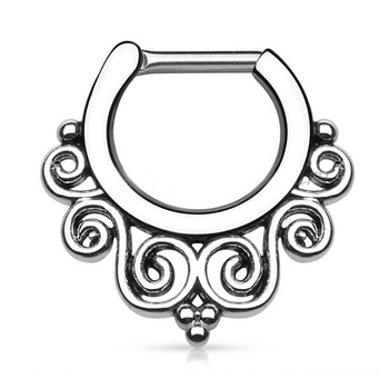 350x350 Rose Gold Tribal Indian Nose Ring Hoop Septum Clicker