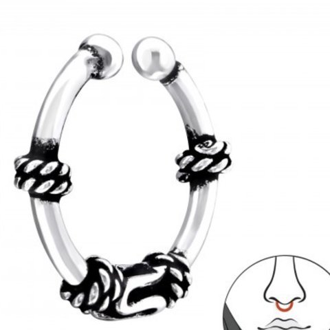 480x480 sterling silver fake septum bali hoop nose ring