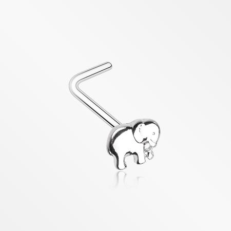 450x450 Adorable Baby Elephant L Shaped Nose Ring In Nose Rings L