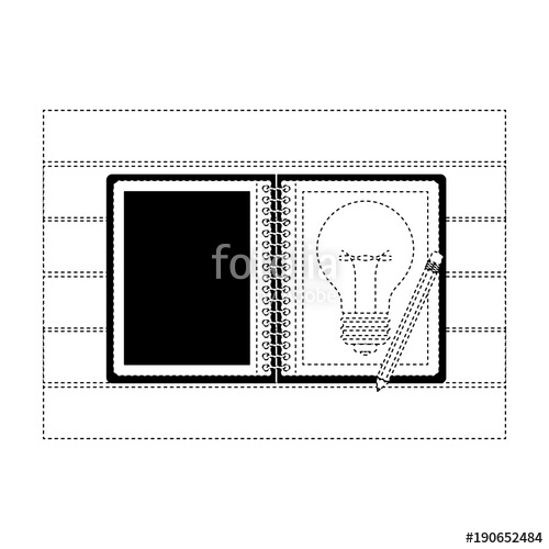 500x500 Notebook Desktop Light Bulb Pencil Paper Note Draw Idea Office