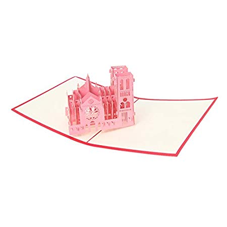 450x450 Kofun Greeting Card With Envelope, Notre Dame Pop Up Christmas