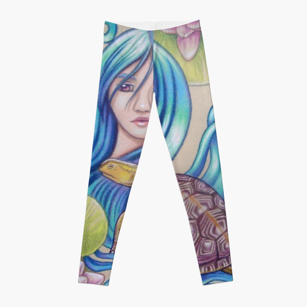 1000x1000 blue nova, turtle colored pencil drawing leggings