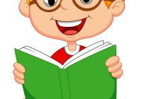 200x140 a boy reading novel cartoon drawing great clipart new