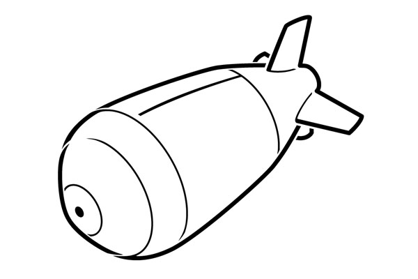600x400 Nuclear Bomb Line Clipart