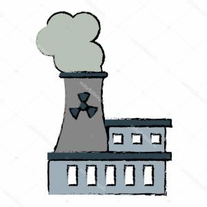 300x300 Photostock Vector Drawing Nuclear Power Station Energy Pollution