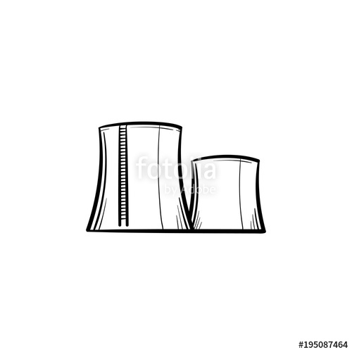 500x500 Factory Hand Drawn Outline Doodle Icon Water Cooling Towers
