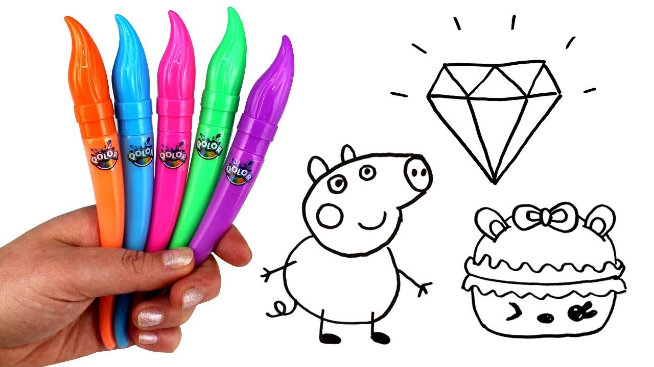 1280x720 Drawing And Painting With Surprise Toys George Pig Peppa Pig