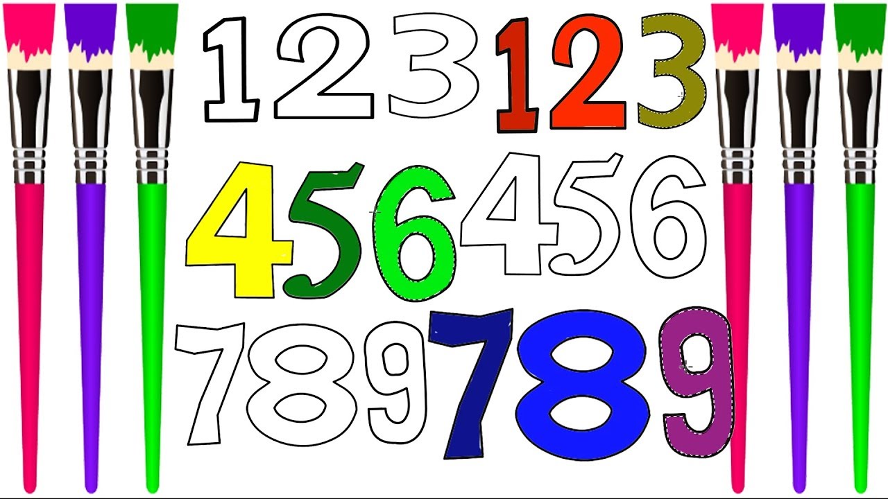 1280x720 learn numbers to learn colors for kids,number coloring