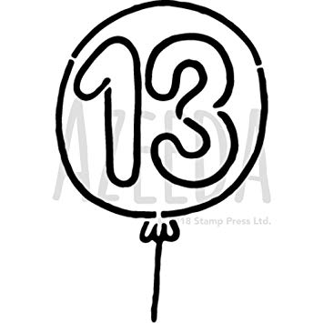 355x355 Azeeda 'number Balloon' Wall Stencil Template