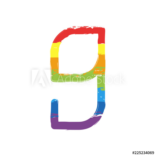 500x500 Number Numeral, Ninth Drawing Sign With Lgbt Style, Seven