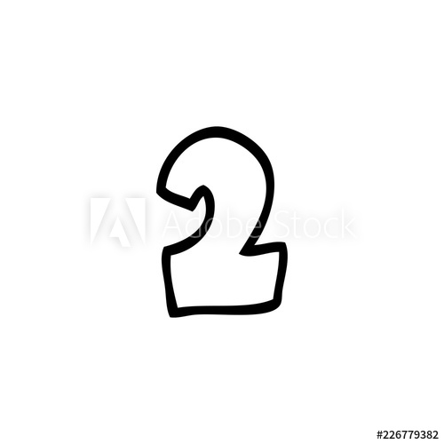 500x500 Line Drawing Cartoon Number