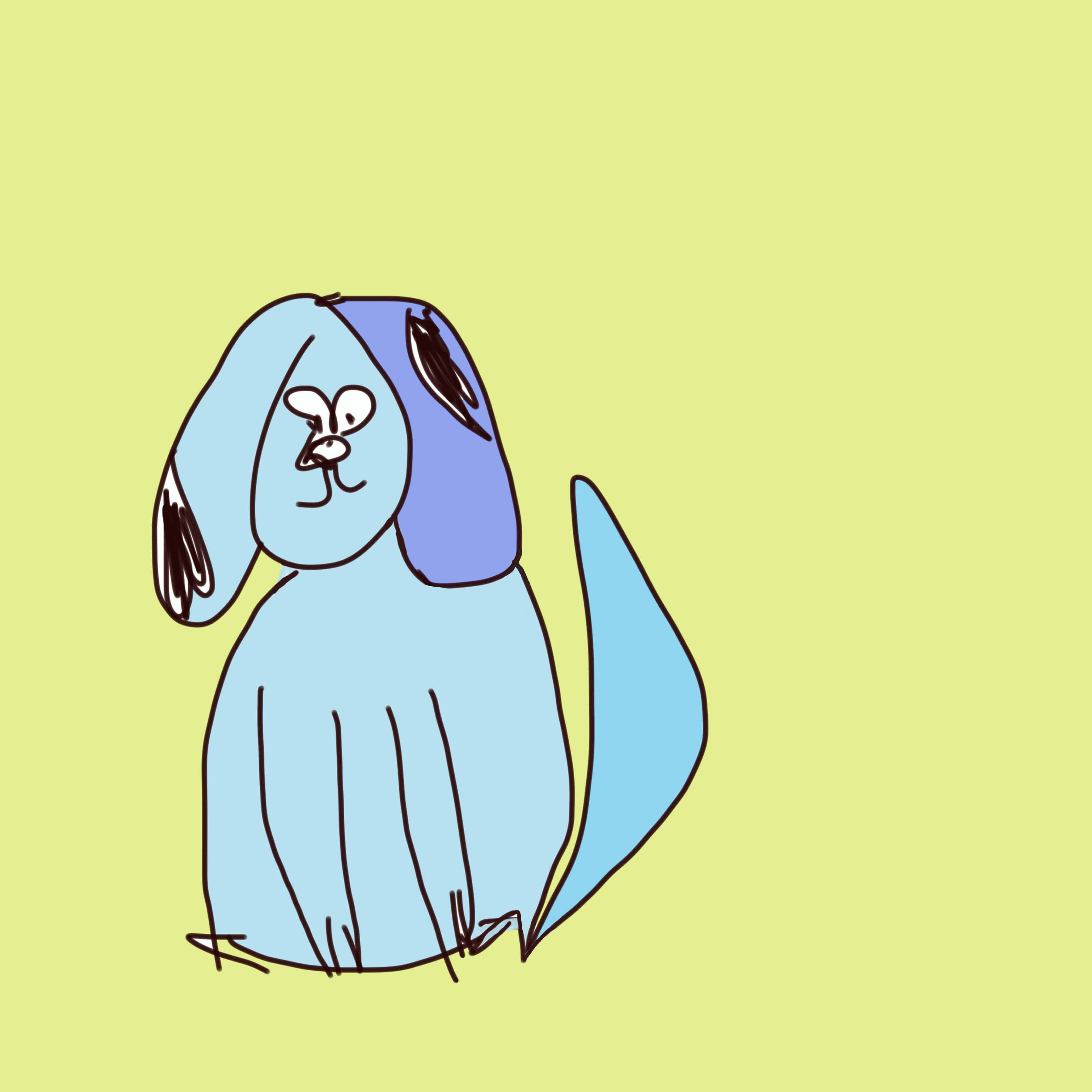 3600x3600 Art Every Day Number Drawing Blue Dog