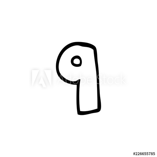 500x500 Line Drawing Cartoon Number