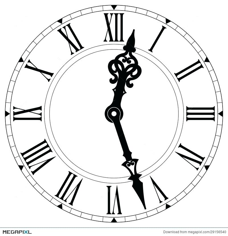 800x830 Clock With Roman Numerals Numeral Wall Numbers Face Vector Number