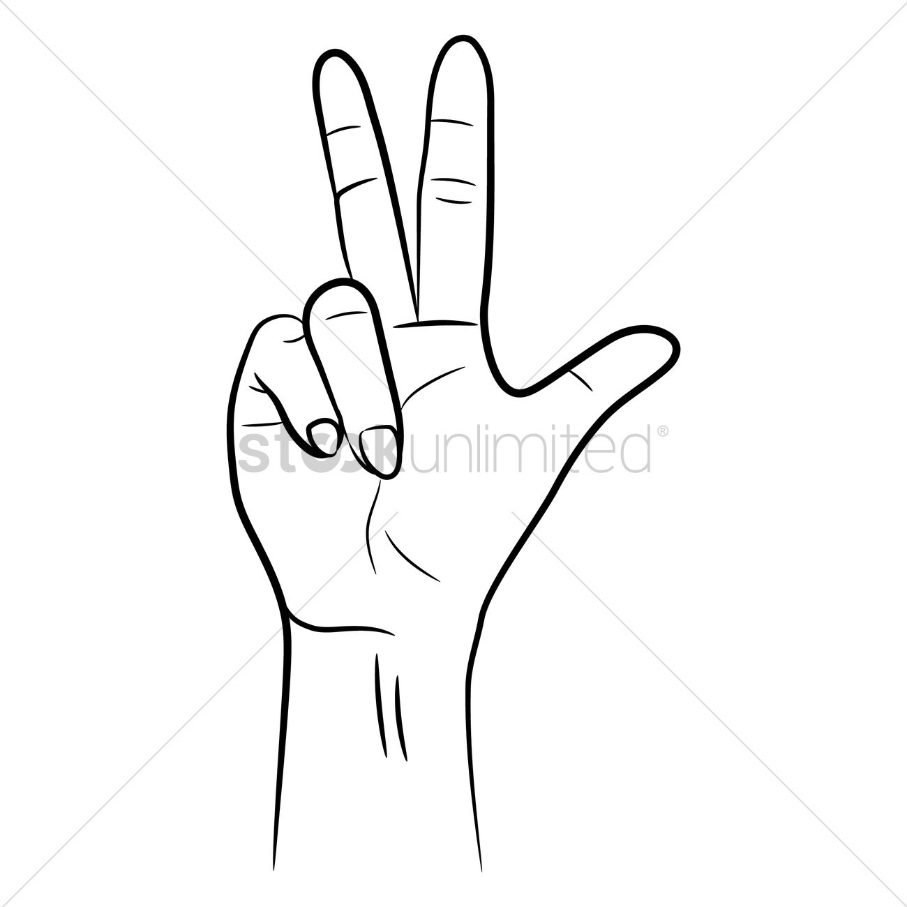 1300x1300 Sign Language Number Three Vector Image