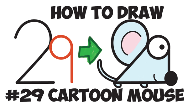 600x351 How To Draw A Cartoon Mouse From Numbers In Easy Step