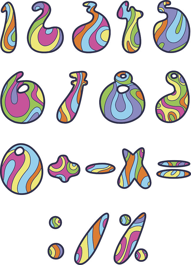 649x900 Psychedelic Numbers Drawing