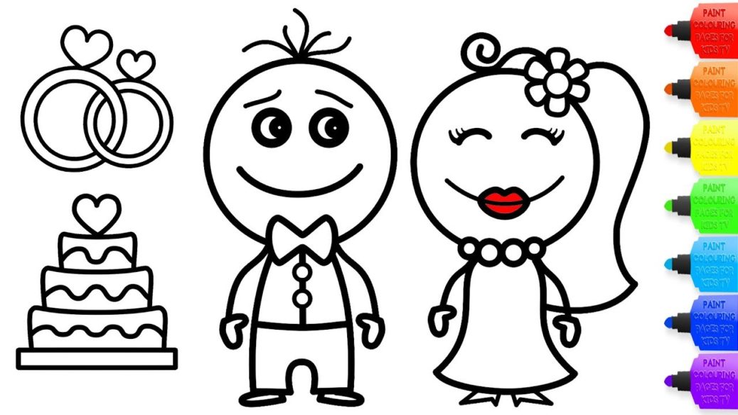 1038x584 Wedding Drawing For Personal Use Coloring Book Paint Numbers