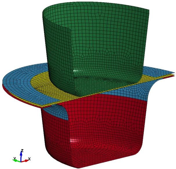 607x582 numerical model of the bowl during the deep drawing process