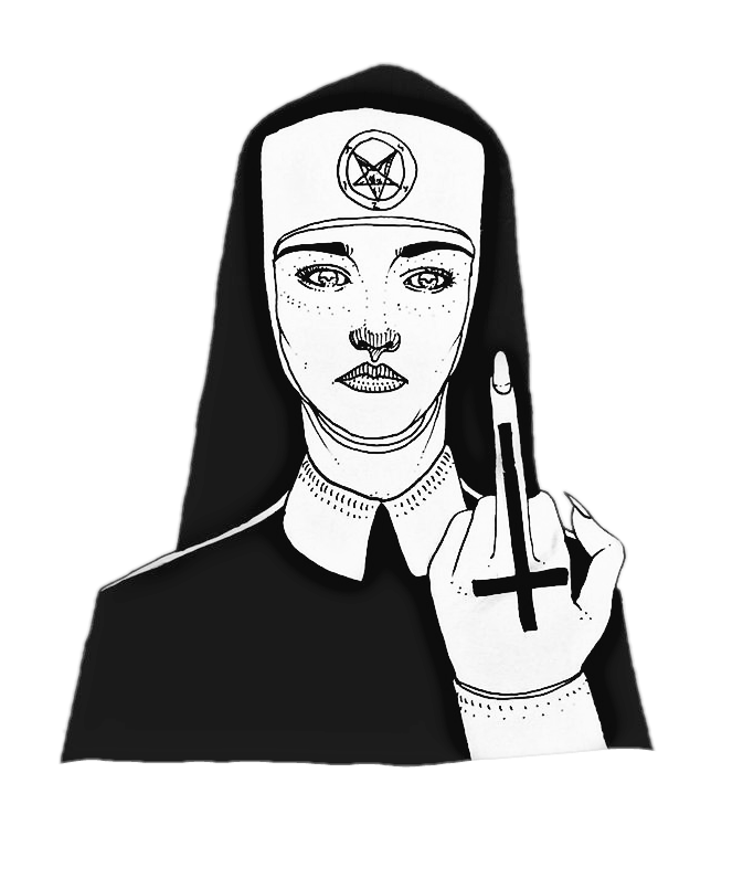 673x805 nun drawing satanic for free download