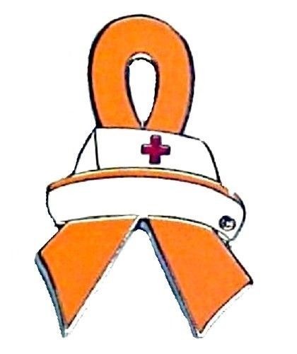 420x500 Deep Vein Thrombosis Awareness Lapel Pin Nursing Orange Ribbon