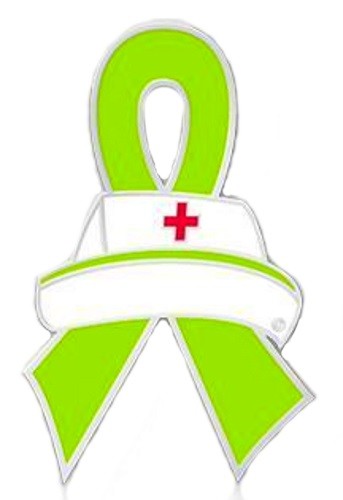 343x500 Sandhoff Disease Lapel Pin Lime Green Awareness Ribbon Nurse Cap
