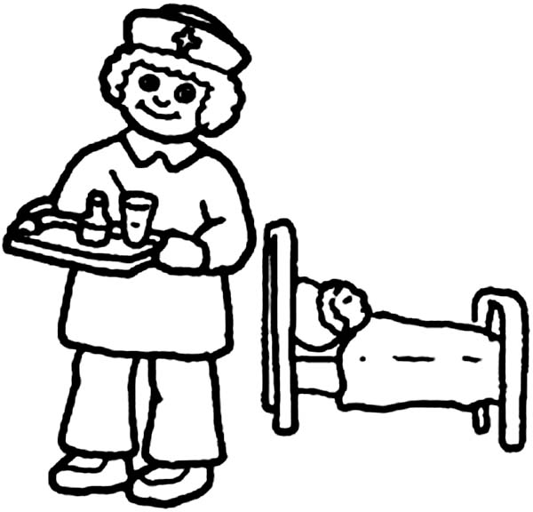 600x576 Nurse Swearing Coloring Book Great Nurse Drawing For Kids