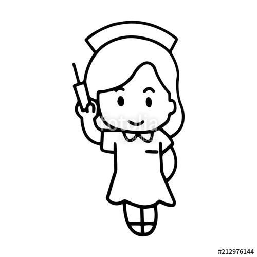500x500 Nurse Cartoon Illustration Isolated On White Background