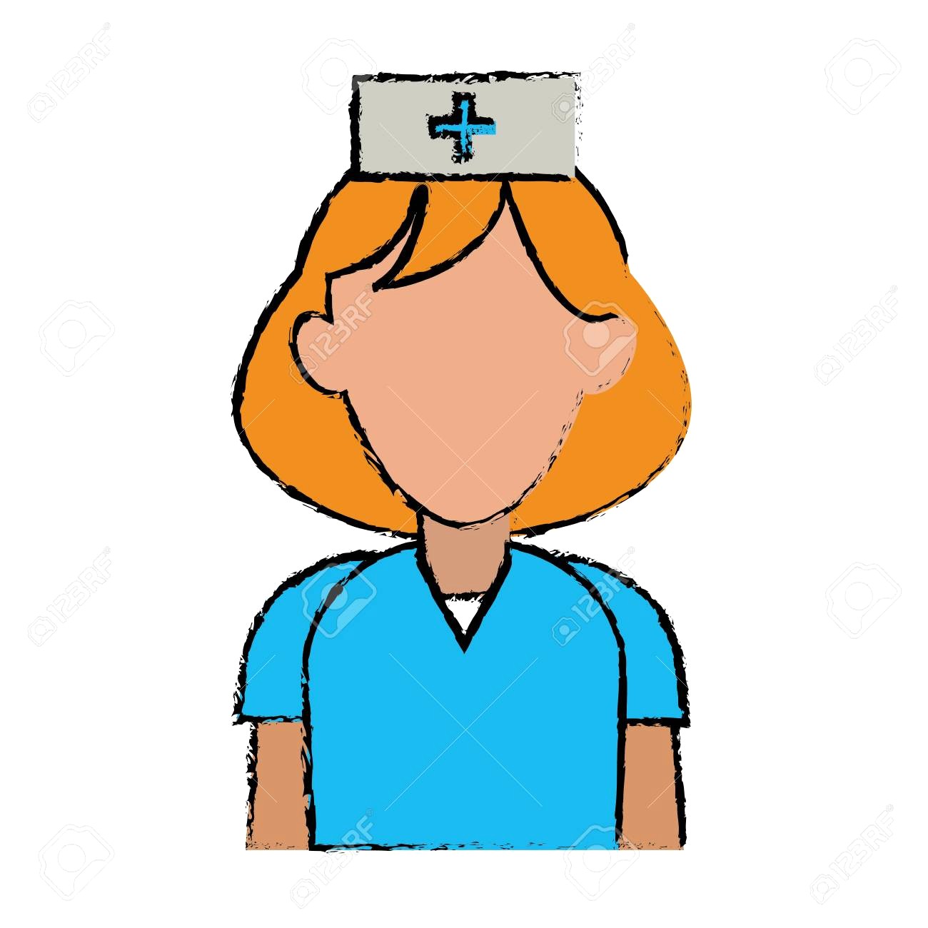 1300x1300 Cartoon Nurse Uniform Hat Cross Attention Healthcare