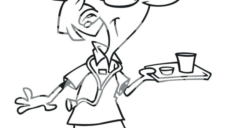 728x413 A Drawing Of A Nurse Bringing Food To A Patient In Black And White