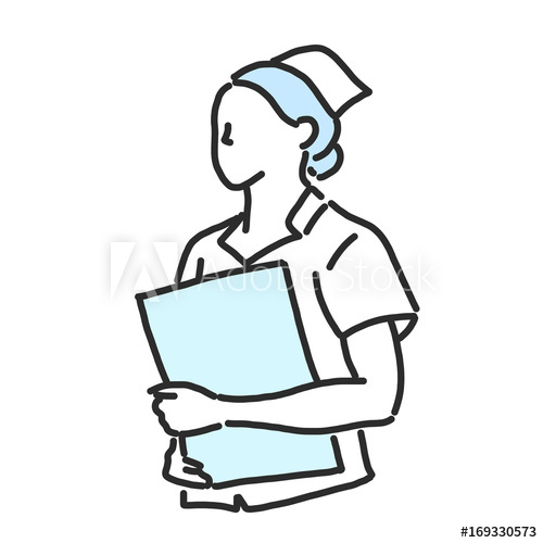 500x500 Nurse Line Drawing And Hand Drawn Vector Illustration