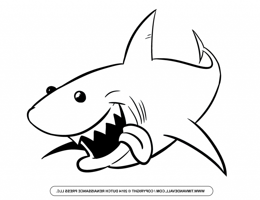 1024x791 Sharks Clipart Line Drawing