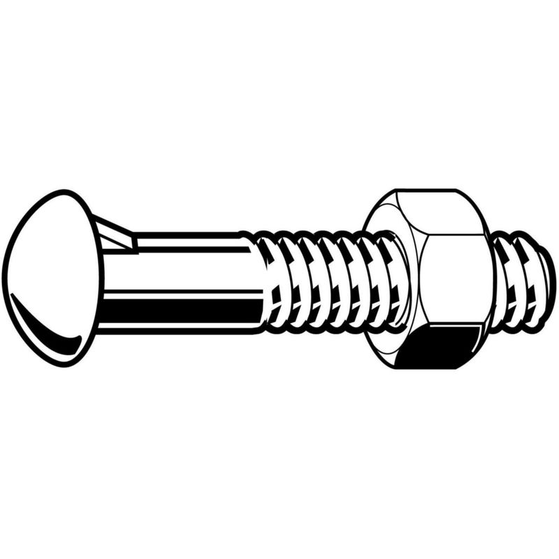 800x800 cup head nib bolt with hexagon nut din steel plain