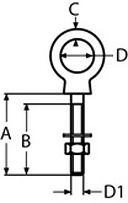 252x400 Stainless Eye Anchor Bolt Thread With Nut Security