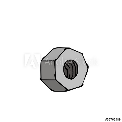 500x500 Vector Drawing Of A Nut