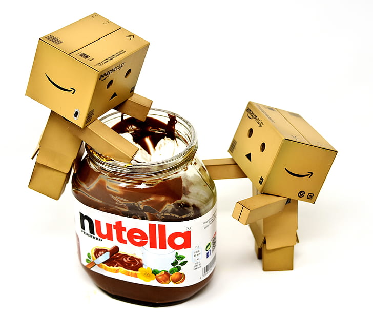728x612 Royalty Free Photo Nutella Jar Two Brown Cardboards Artwork
