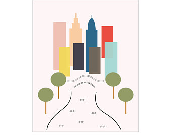 340x270 Central Park Drawing Etsy