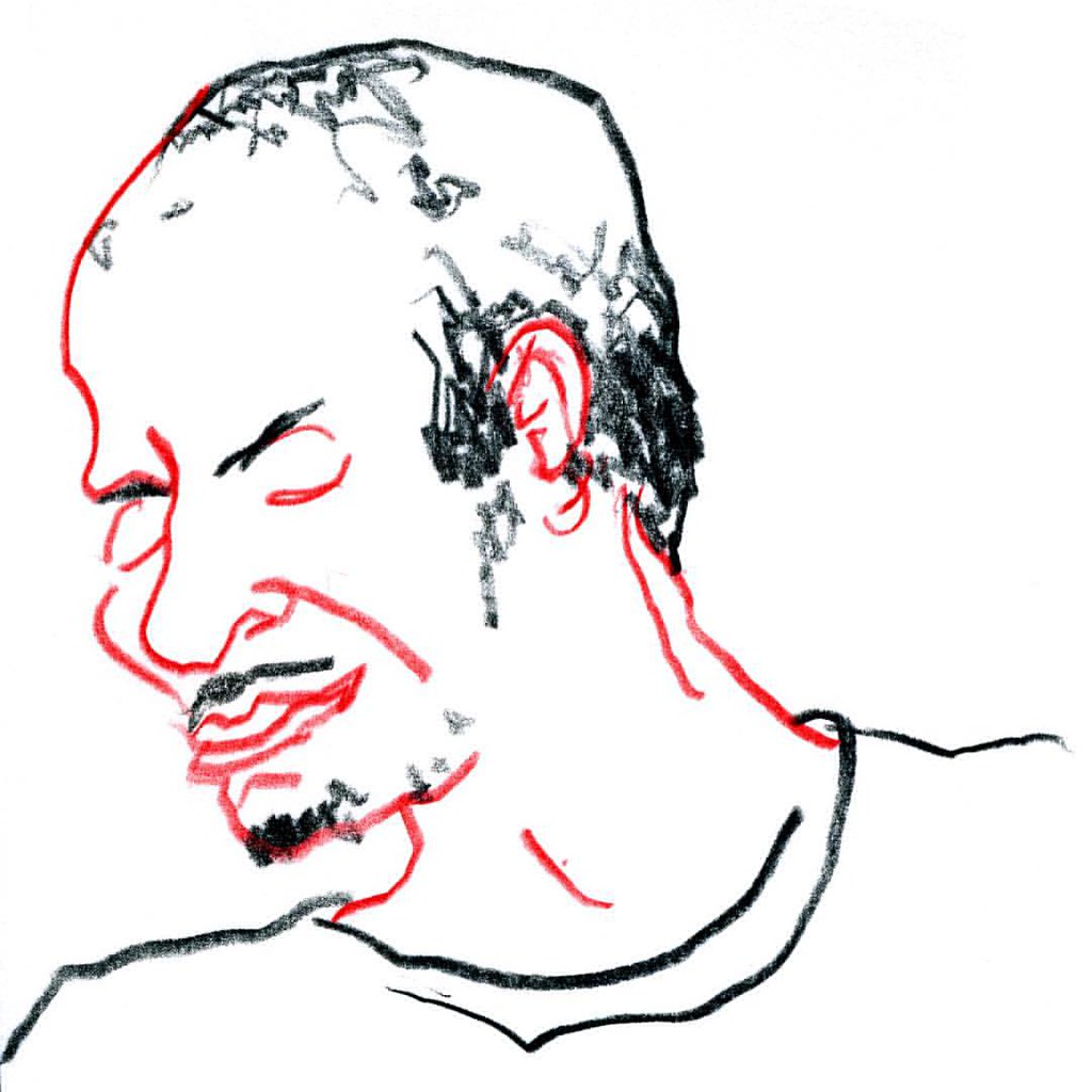 1024x1024 Lefthand Drawing Of A Man, Singing For Himself