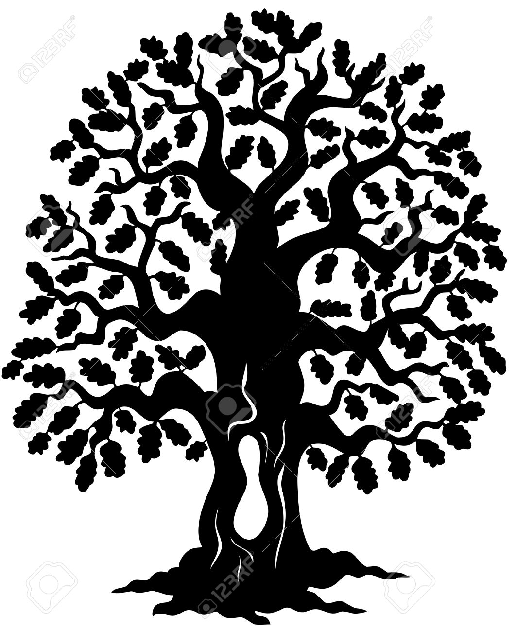 1062x1300 Oak Tree Silhouette Group With Items