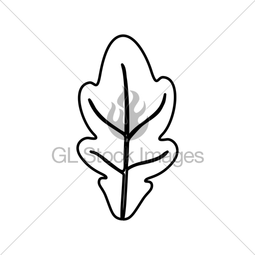500x500 Oak Leaf Black Color Icon Gl Stock Images