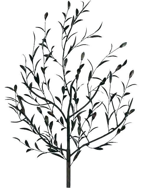 482x640 Metal Oak Tree Wall Art Large Blue Flower Decor Windy Meta