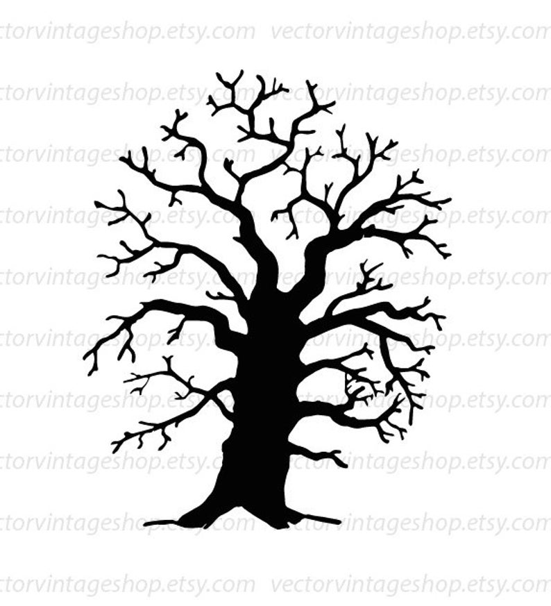 794x873 Oak Tree Vector Clipart Commercial Use Tree Silhouette Etsy