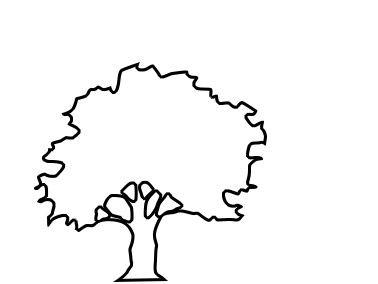 378x284 oak tree outline kids klub tree outline, tree logos, tree trunks