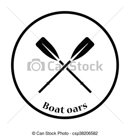450x470 icon of boat oars thin circle design vector illustration vector