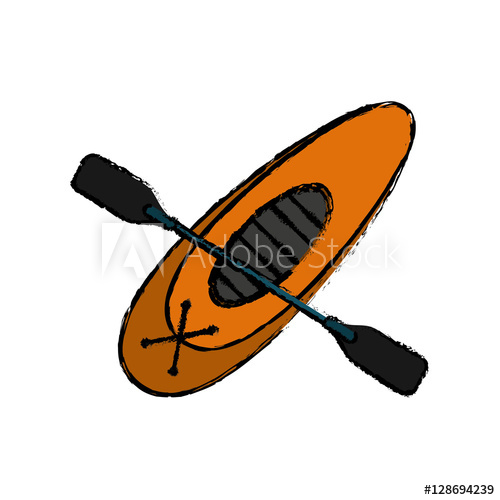 500x500 drawing kayaking board oar recreation camping vector illustration