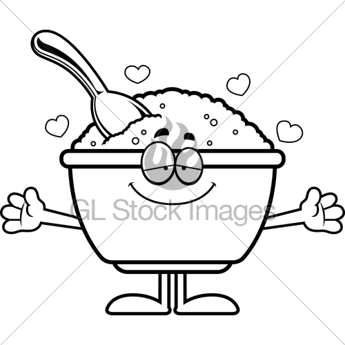 500x500 Cartoon Oatmeal Hug Gl Stock Images