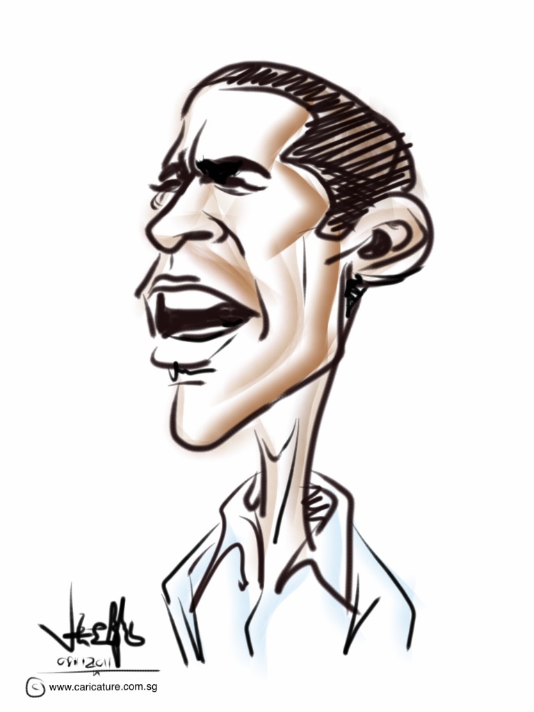 768x1024 Barack Obama Digital Caricature On Procreate