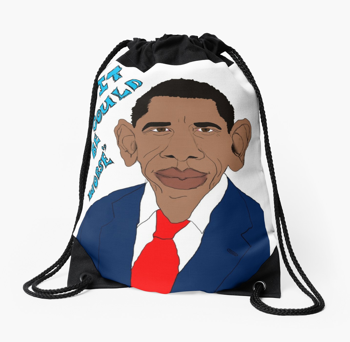 1435x1404 Obama Caricature Drawstring Bag